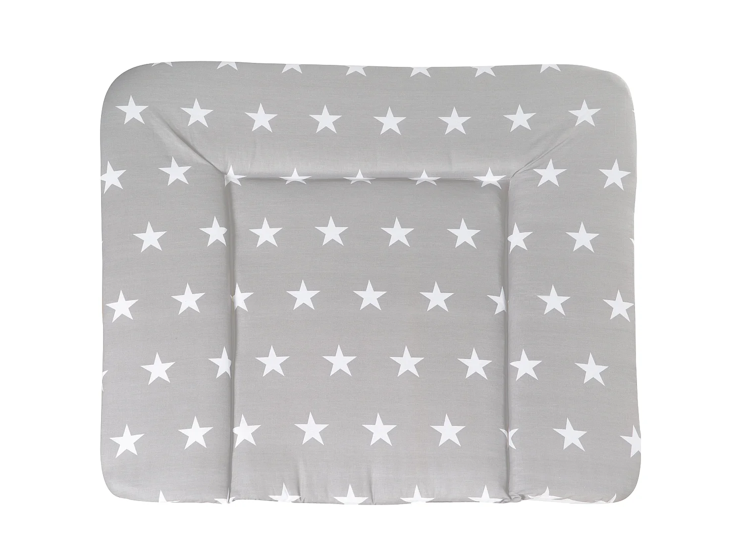 Matelas à Langer Gris Doux avec Bords Surélevés Étoiles 85x75 cm