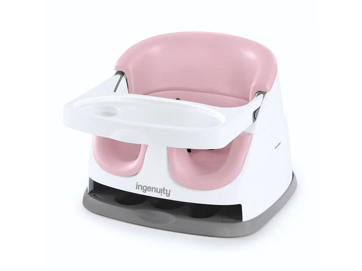 INGENUITY Siège d'appoint bébé 2-en-1 portable avec plateau amovible, Pivoine Rose