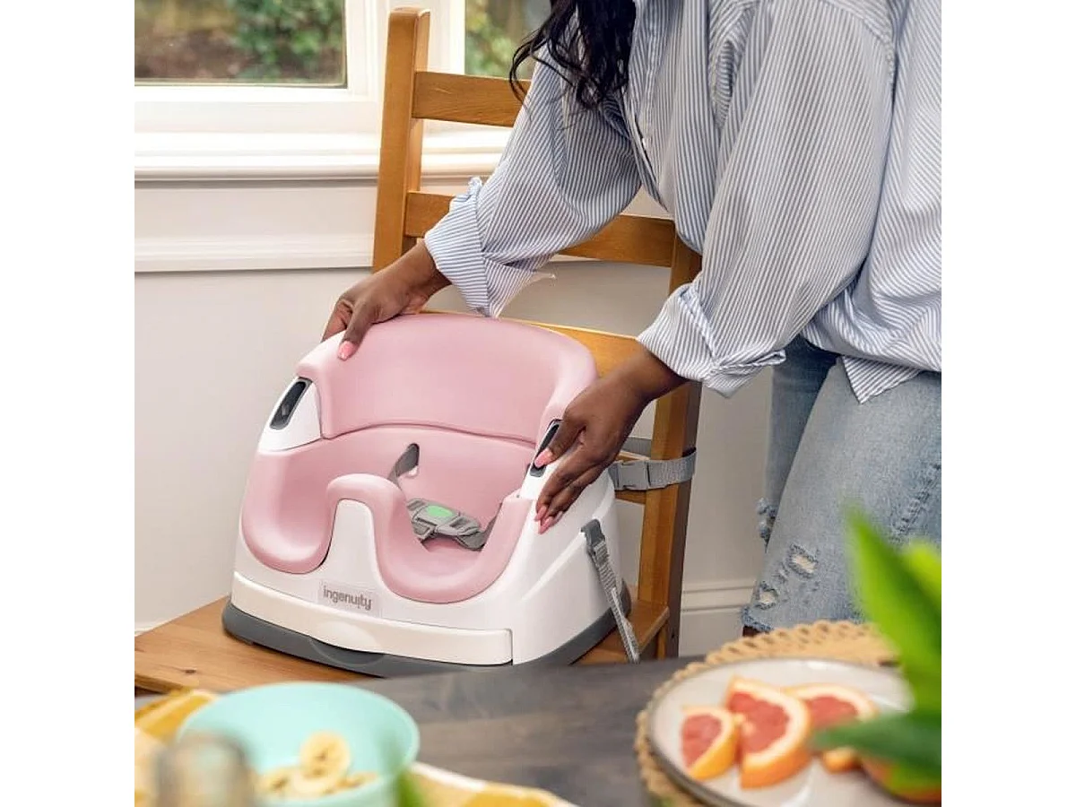 INGENUITY Siège d'appoint bébé 2-en-1 portable avec plateau amovible, Pivoine Rose