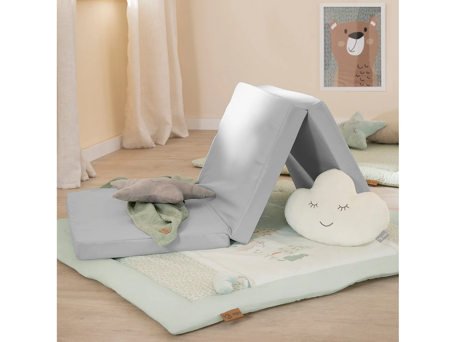 Tapis d'éveil pour bébé roba Woodland Buddies 100x100 cm Vert