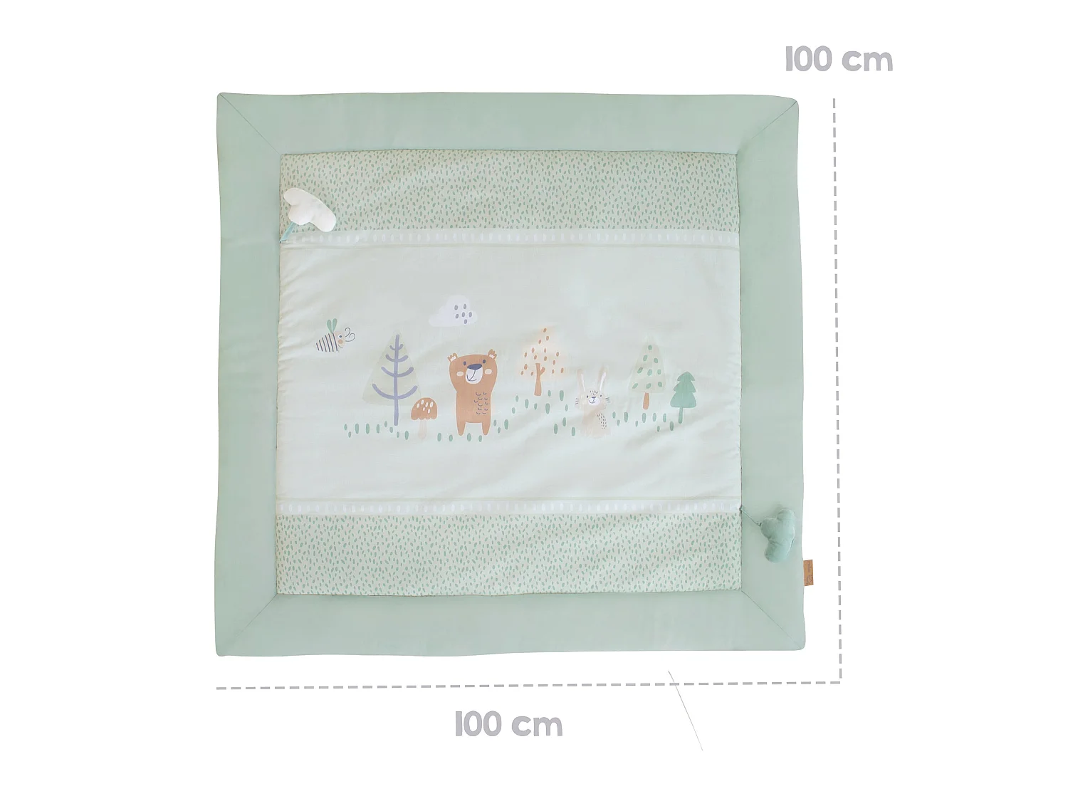 Tapis d'éveil pour bébé roba Woodland Buddies 100x100 cm Vert