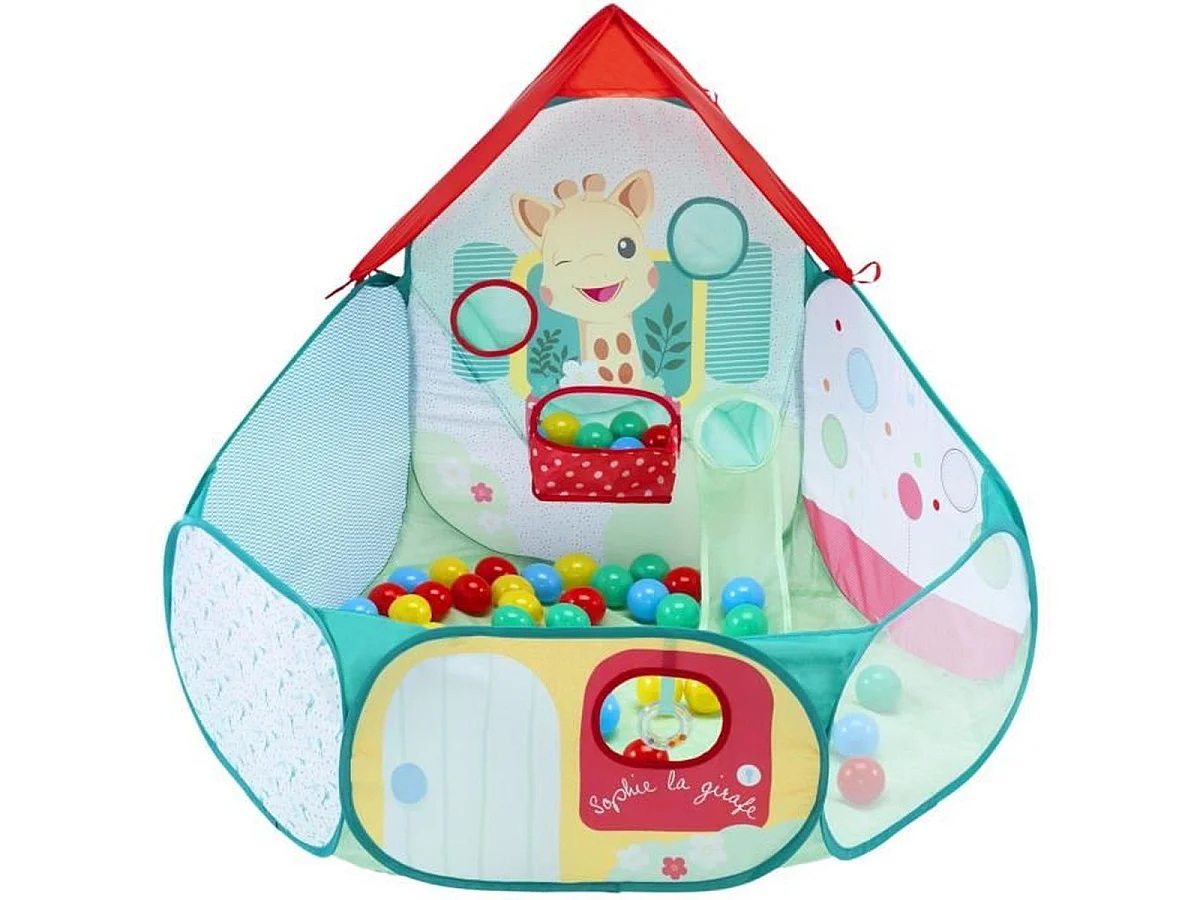 Sophie la Girafe Pop-Up Ballenbak, Opvouwbaar, Interactief, Blauw, 6+ Maanden