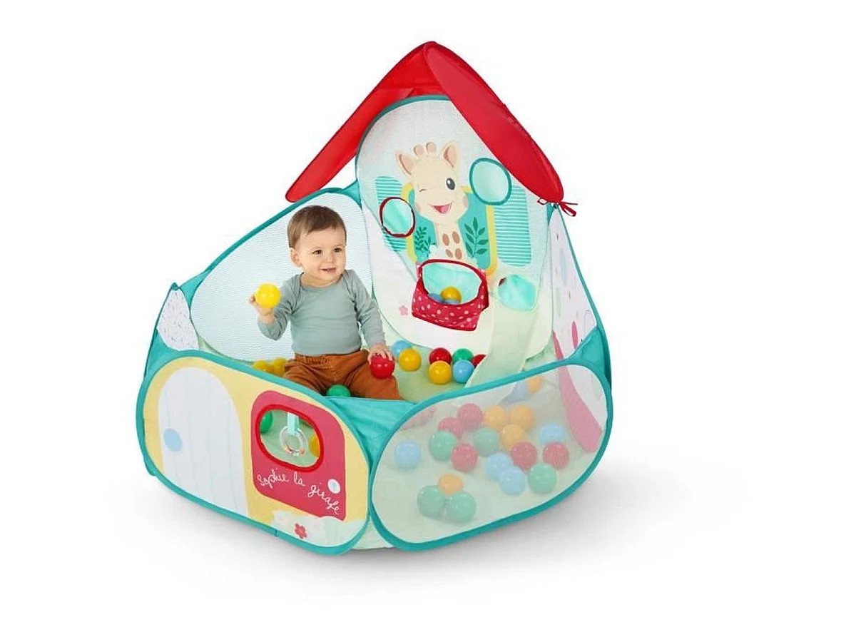 Sophie la Girafe Pop-Up Ballenbak, Opvouwbaar, Interactief, Blauw, 6+ Maanden