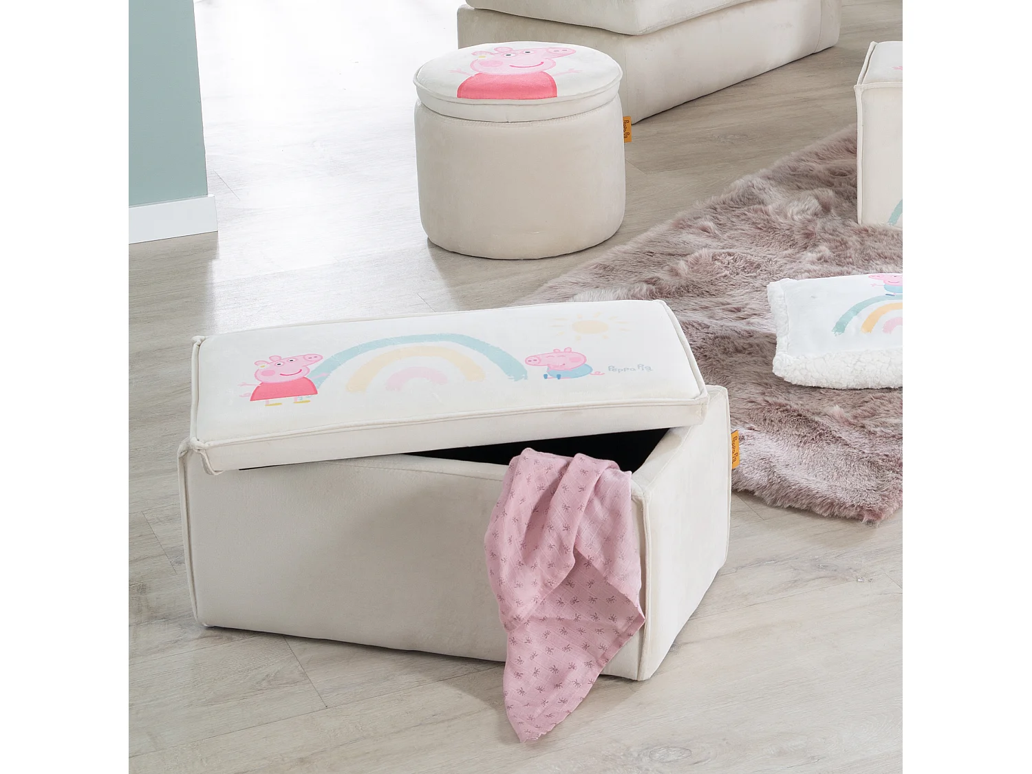 Kinder Opbergkruk Peppa Pig Design Comfortabel en Praktisch Meubel