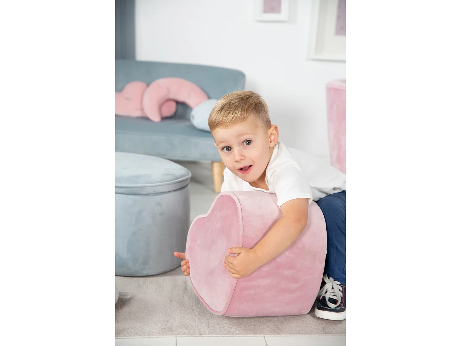 Pouf pour enfants en forme de cœur Roba Lil Sofa Mauve 24cm