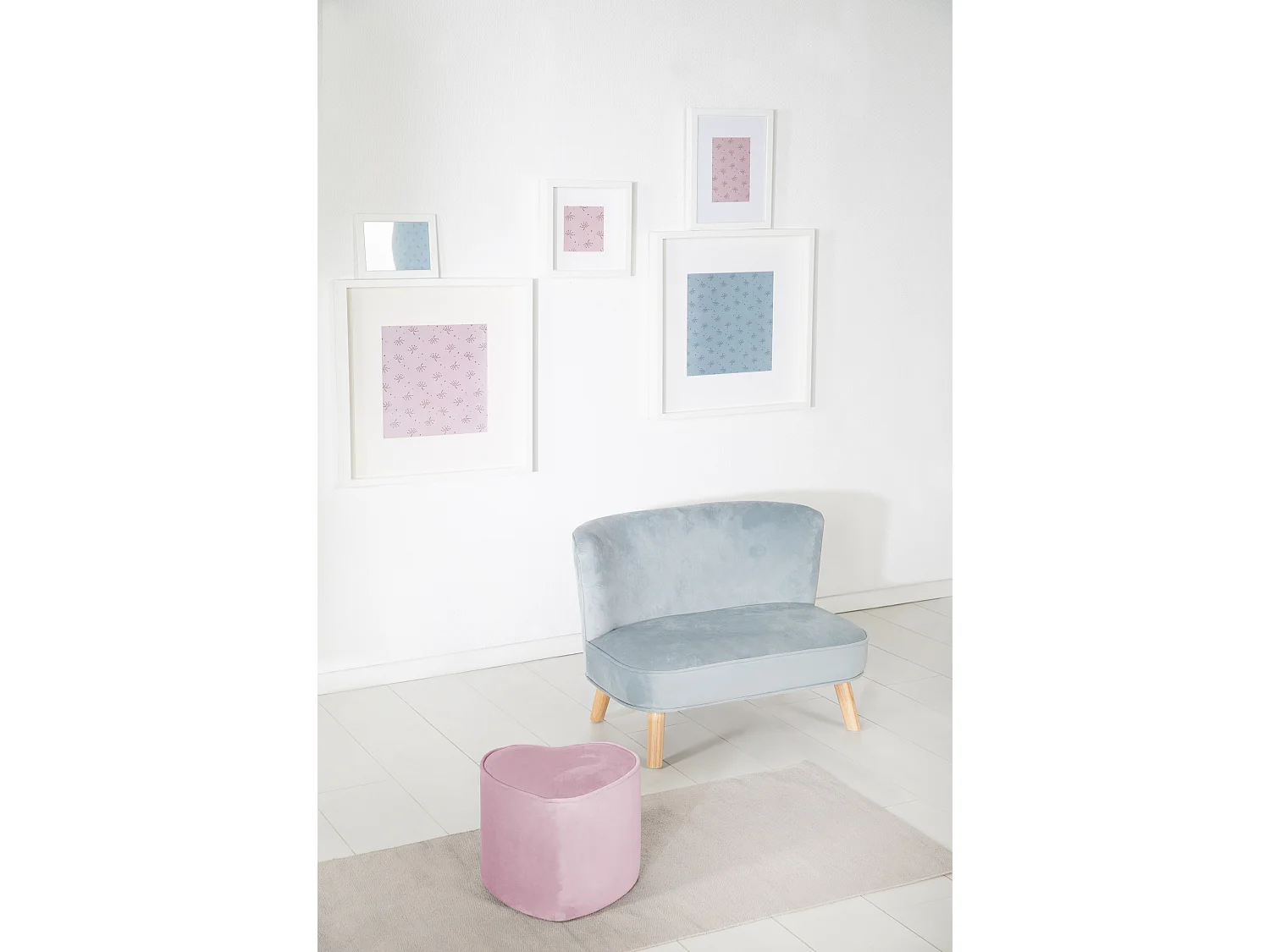 Pouf pour enfants en forme de cœur Roba Lil Sofa Mauve 24cm