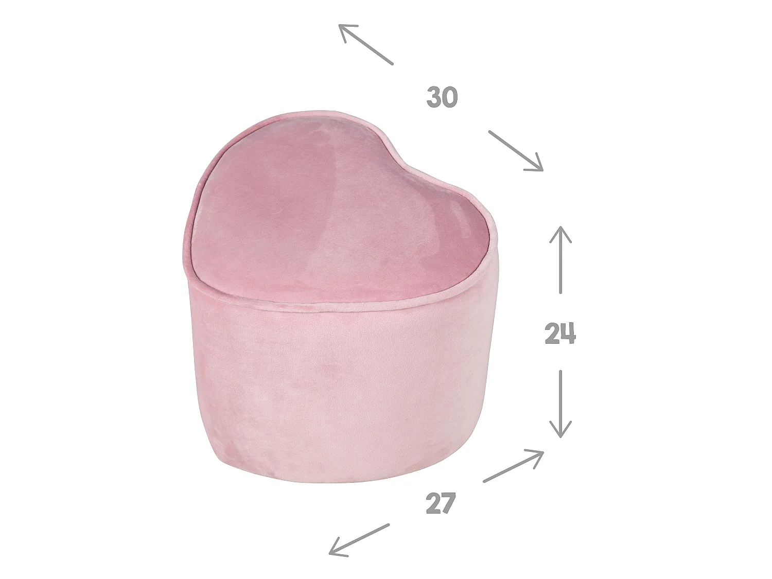 Pouf pour enfants en forme de cœur Roba Lil Sofa Mauve 24cm