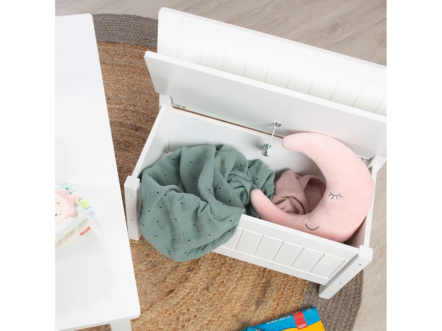 Roba White Kids Opbergbank met Landhaus-stijl ontwerp