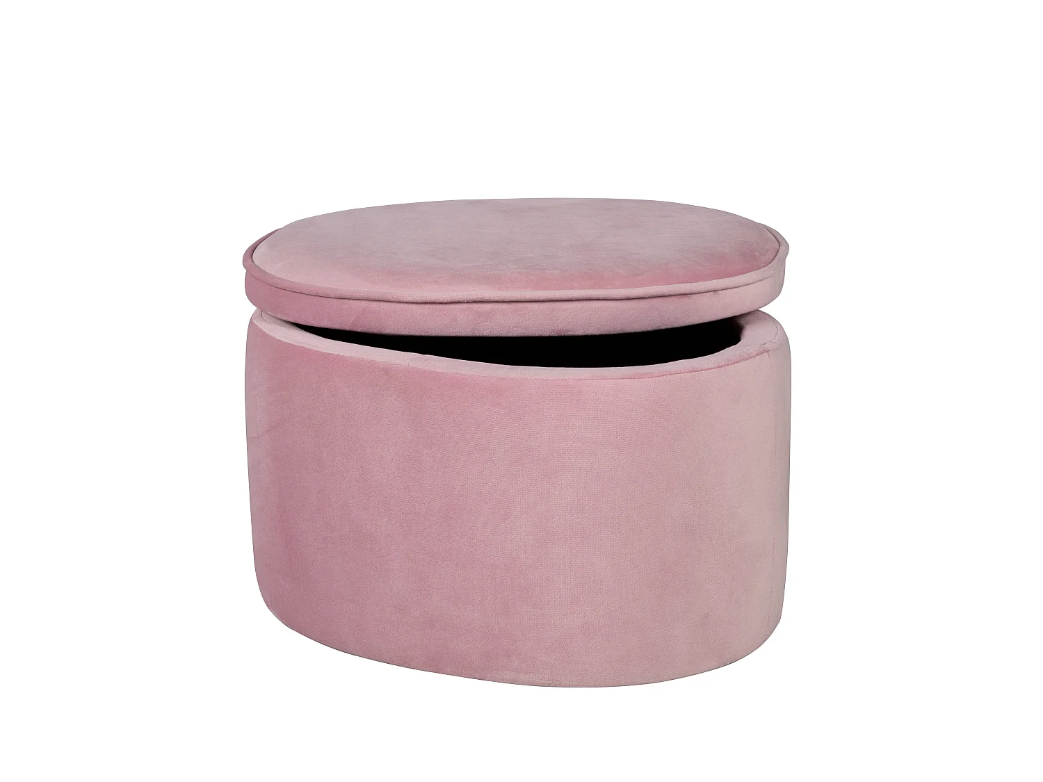 Banqueta Infantil Oval com Armazenamento - Estofamento de Veludo - Cor Malva - Coleção Lil Sofa