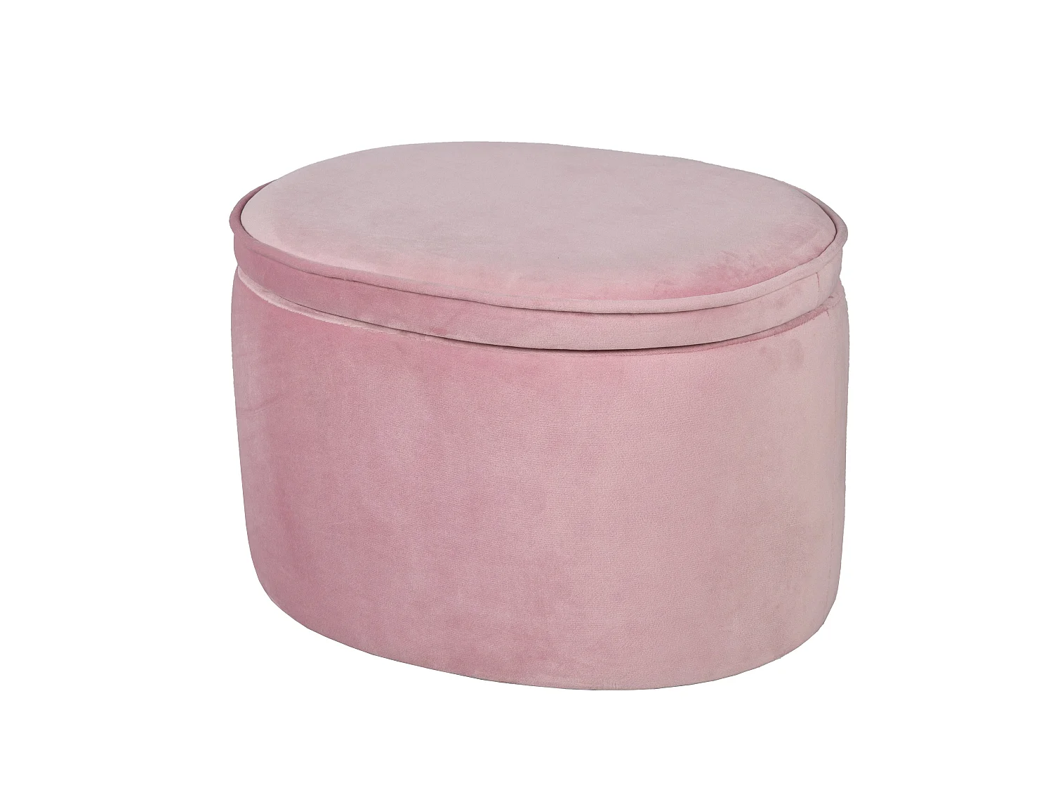 Banqueta Infantil Oval com Armazenamento - Estofamento de Veludo - Cor Malva - Coleção Lil Sofa