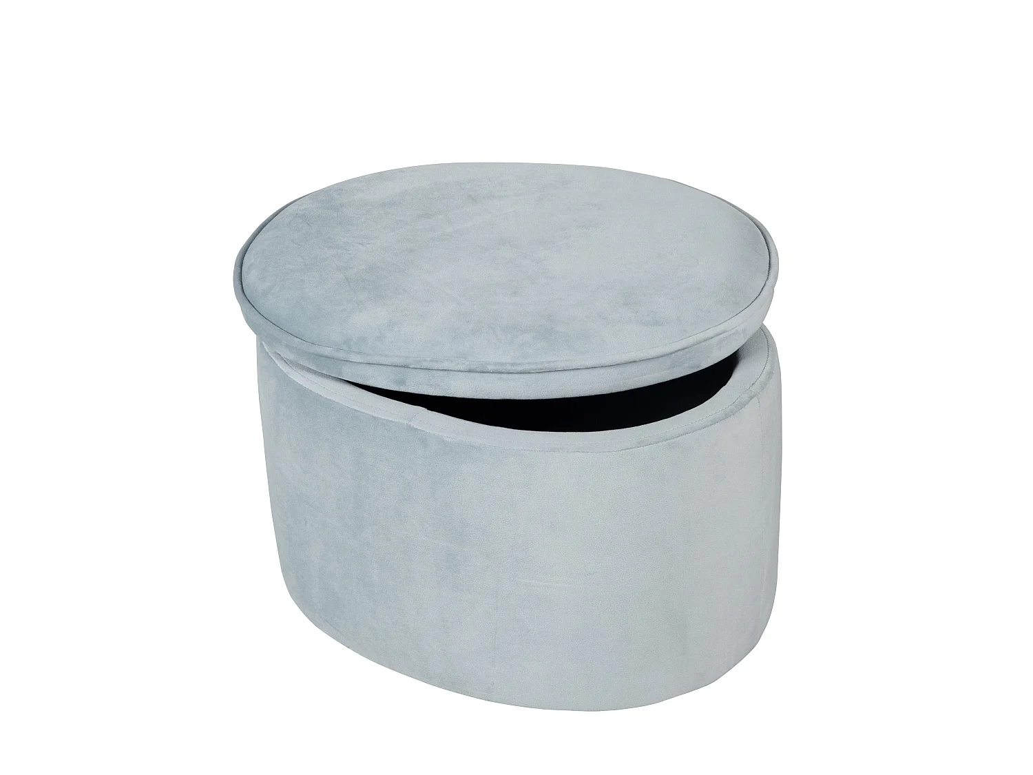 Tabouret Enfant Ovale Bleu Clair avec Rangement - Collection Lil Sofa