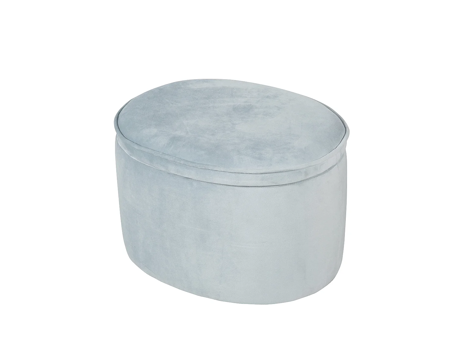 Tabouret Enfant Ovale Bleu Clair avec Rangement - Collection Lil Sofa