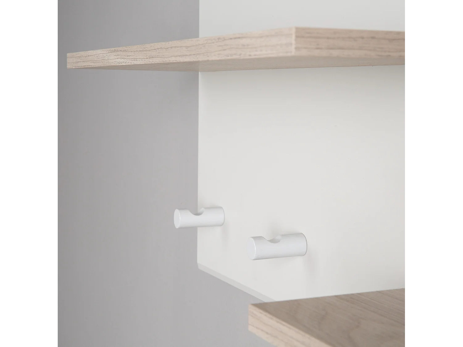 Estante de Pared Roba Helene con 2 Estantes para Artículos Esenciales de Cambio de Bebé y Elementos Decorativos - Luna Elm Gris Claro