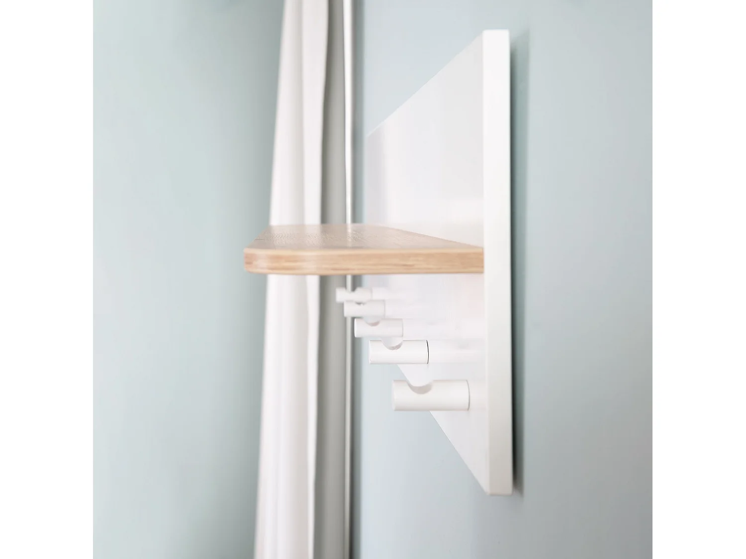 Roba Ava Perchero de Pared con Estante 90cm Roble Artesanal - Ideal para Habitación de Bebé o Niños