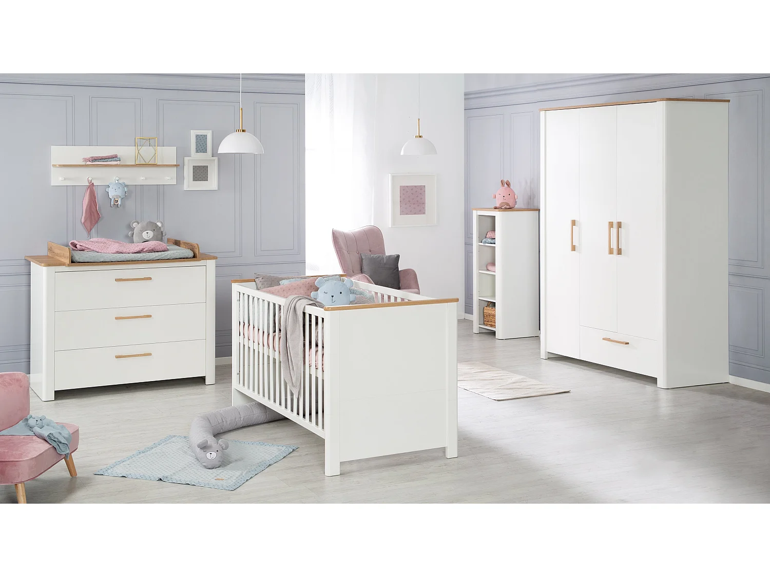 Roba Ava Perchero de Pared con Estante 90cm Roble Artesanal - Ideal para Habitación de Bebé o Niños