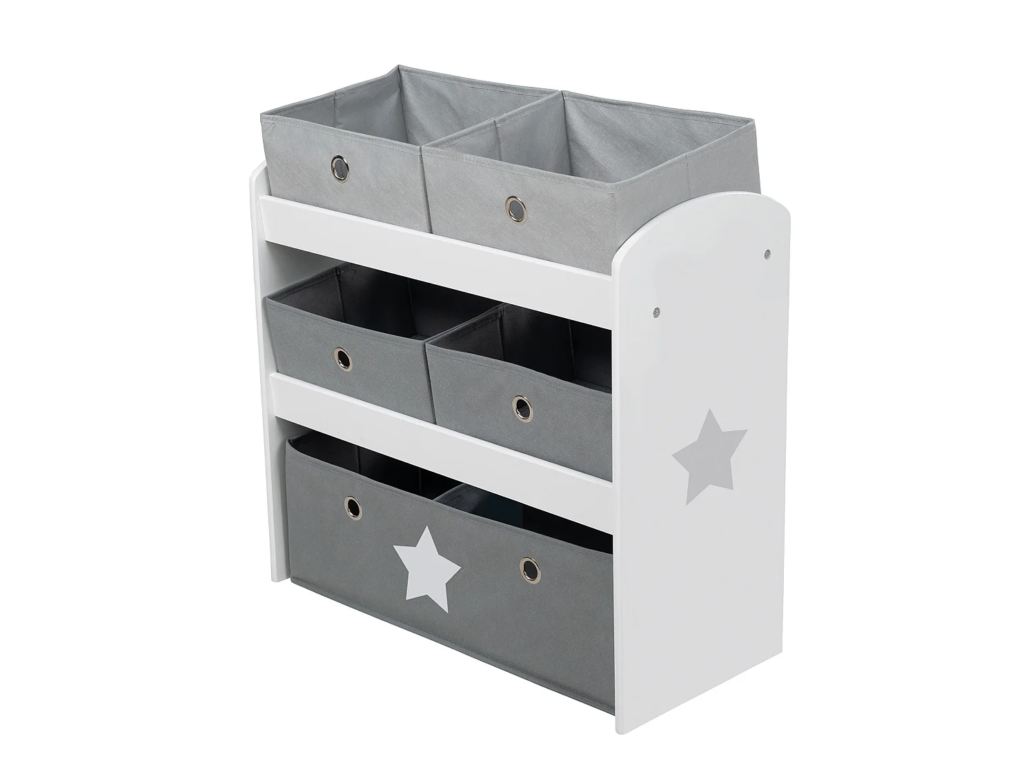 Estantería infantil Roba Stars con 5 cajas de tela gris