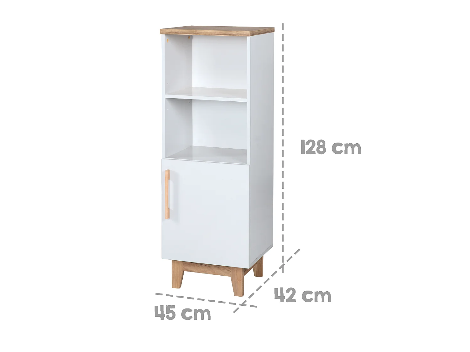 Roba Standregal 'Finn' avec Porte à Fermeture Douce et Design Flottant - Finition Chêne Doré