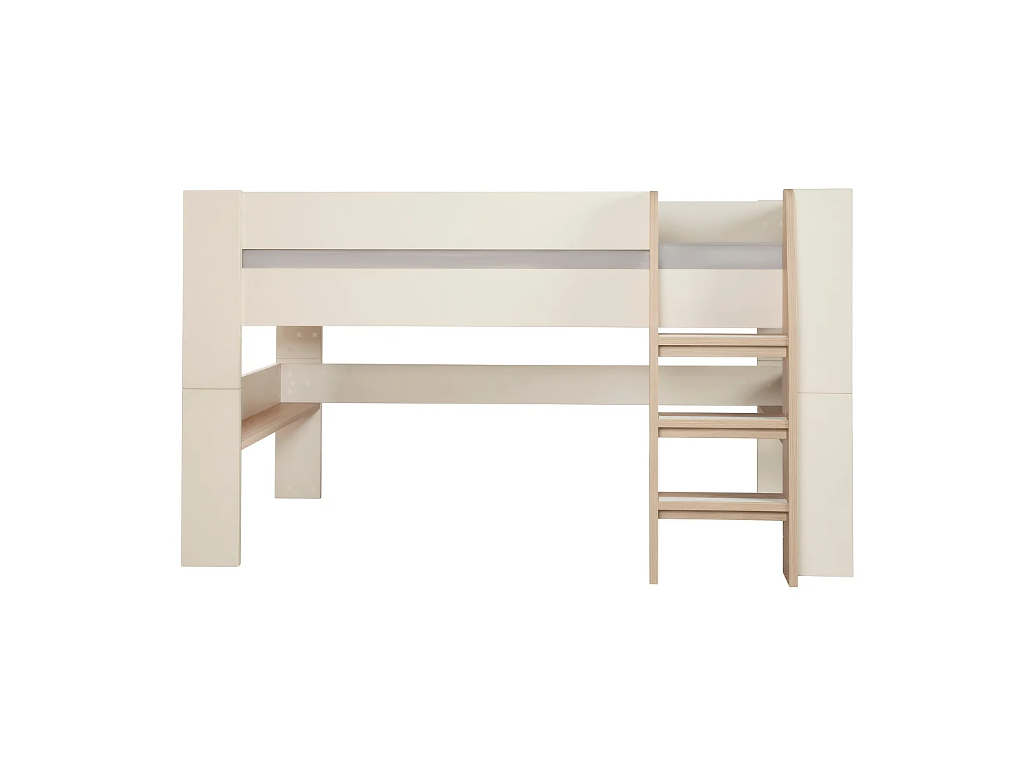 Flexi Grow "Loft" Lit Mezzanine Cashmere avec Barrière de Sécurité et Option Bureau