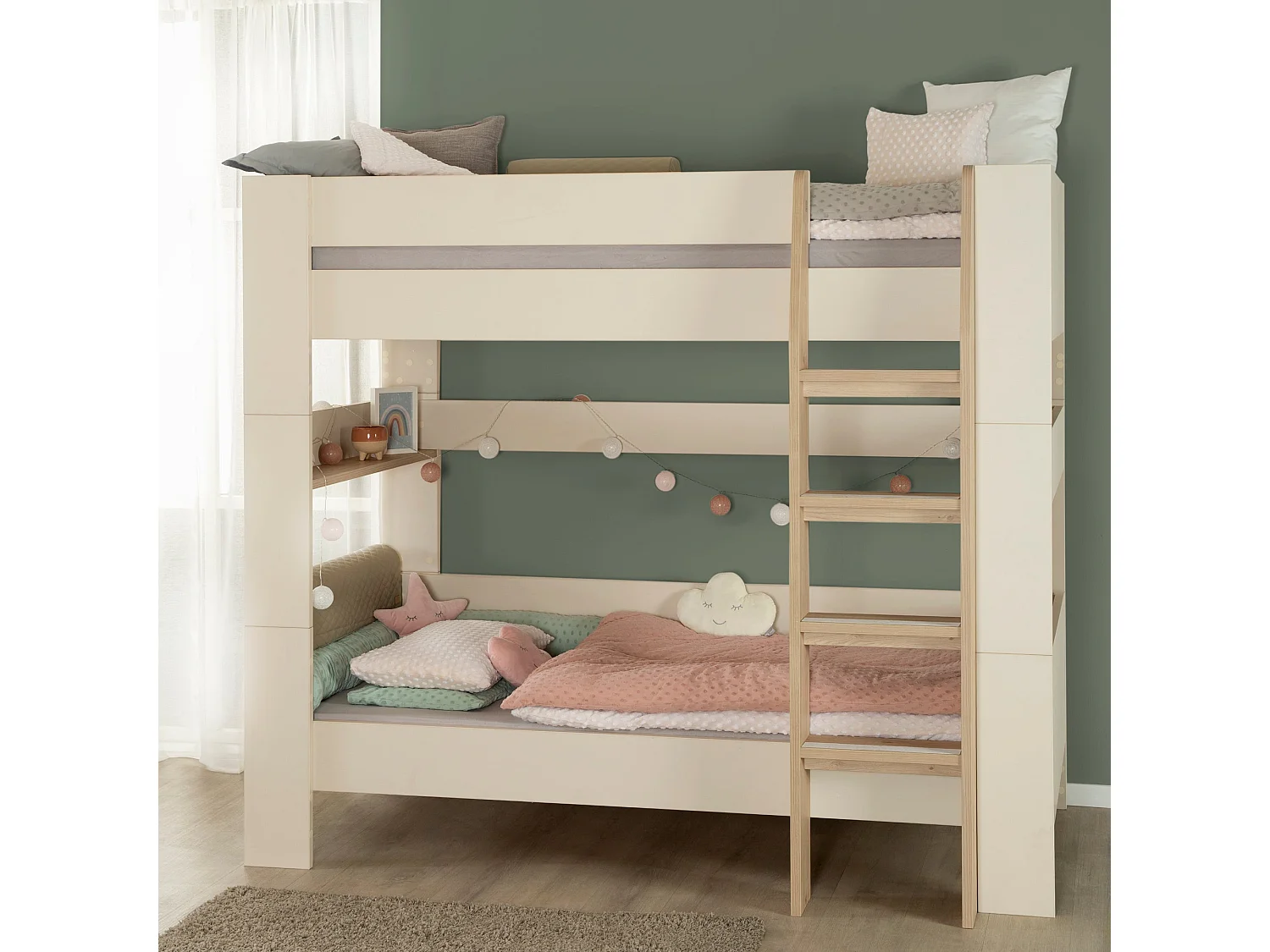 Ensemble de lits superposés Flexi Grow "Double" en cachemire pour frères et sœurs ou petites chambres