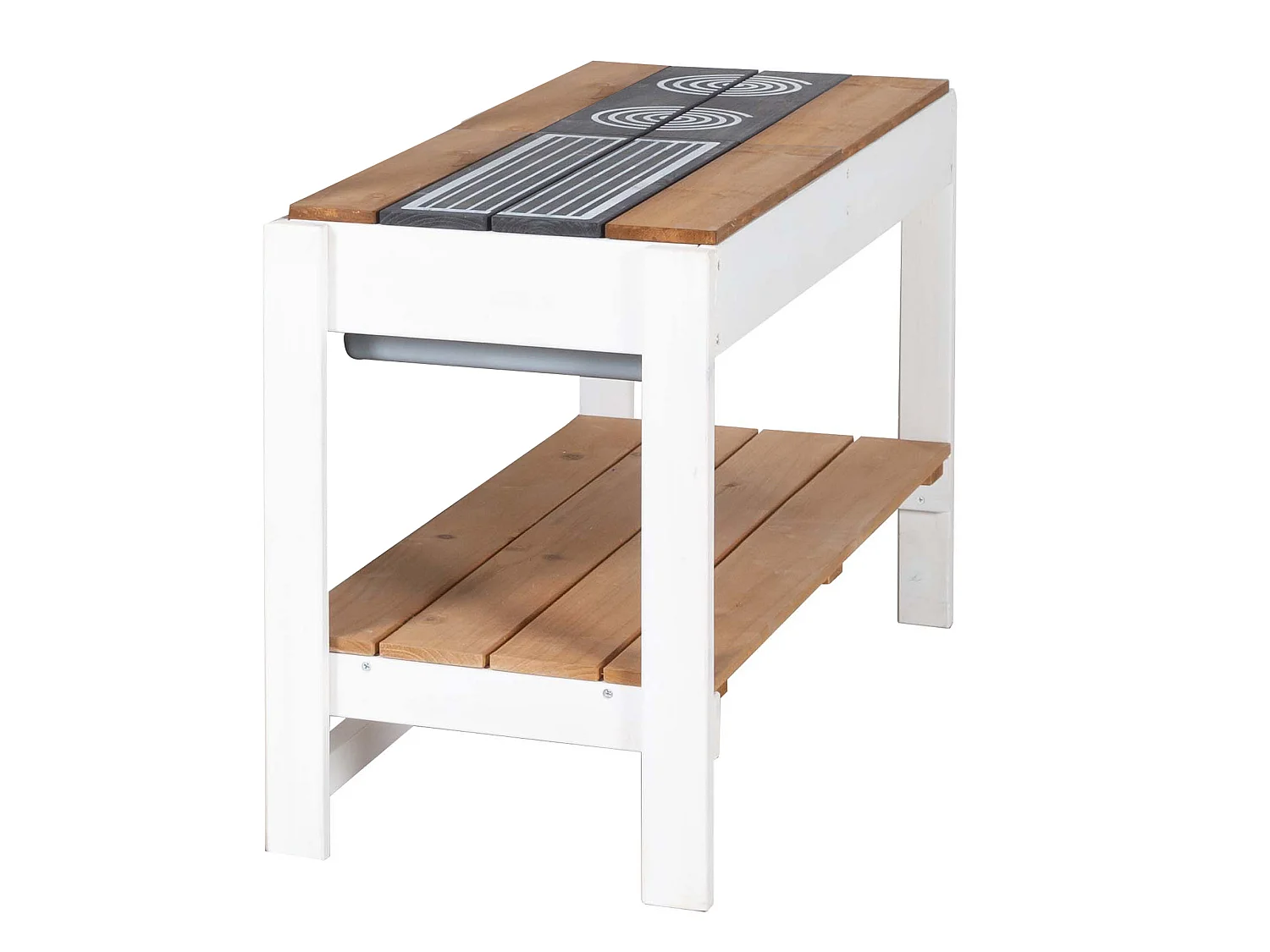 Set de Extensión de Cocina de Juego Exterior Roba para Casita 456067 Blanco-Marrón