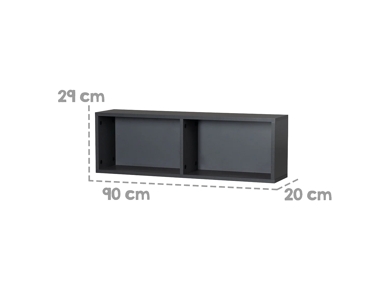 Estantería de Pared Universal Roba Anthracite para Habitación Infantil con 2 Compartimentos