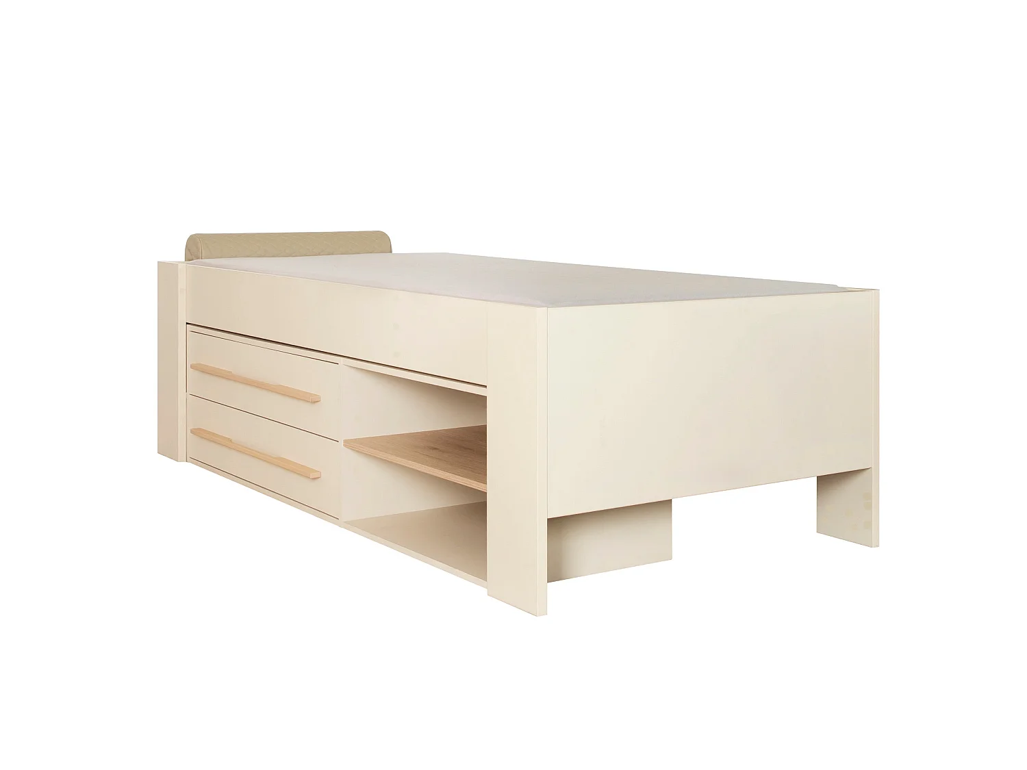 Lit enfant Flexi Grow "Captain" avec rangement de couleur Cashmere - Lit durable et élégant pour enfants