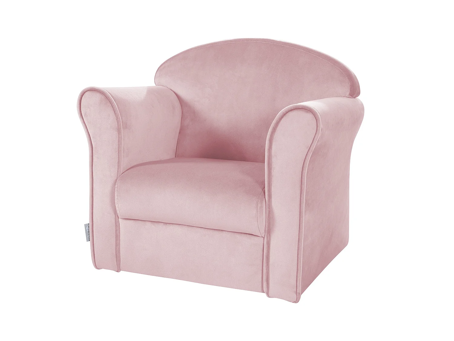 Fauteuil Enfant Roba avec Accoudoirs en Velours Rose/Mauve - Série Lil Sofa