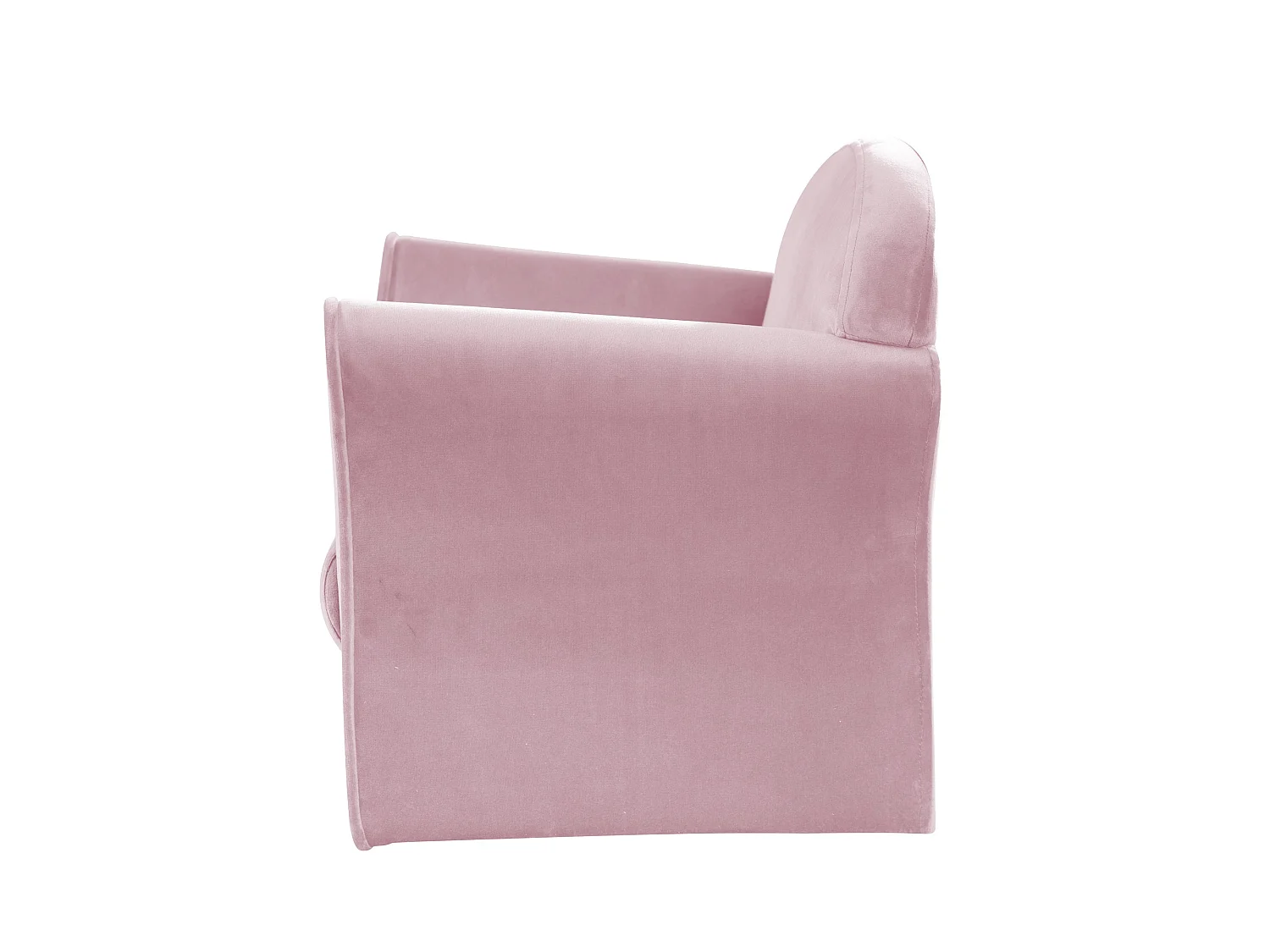 Fauteuil Enfant Roba avec Accoudoirs en Velours Rose/Mauve - Série Lil Sofa