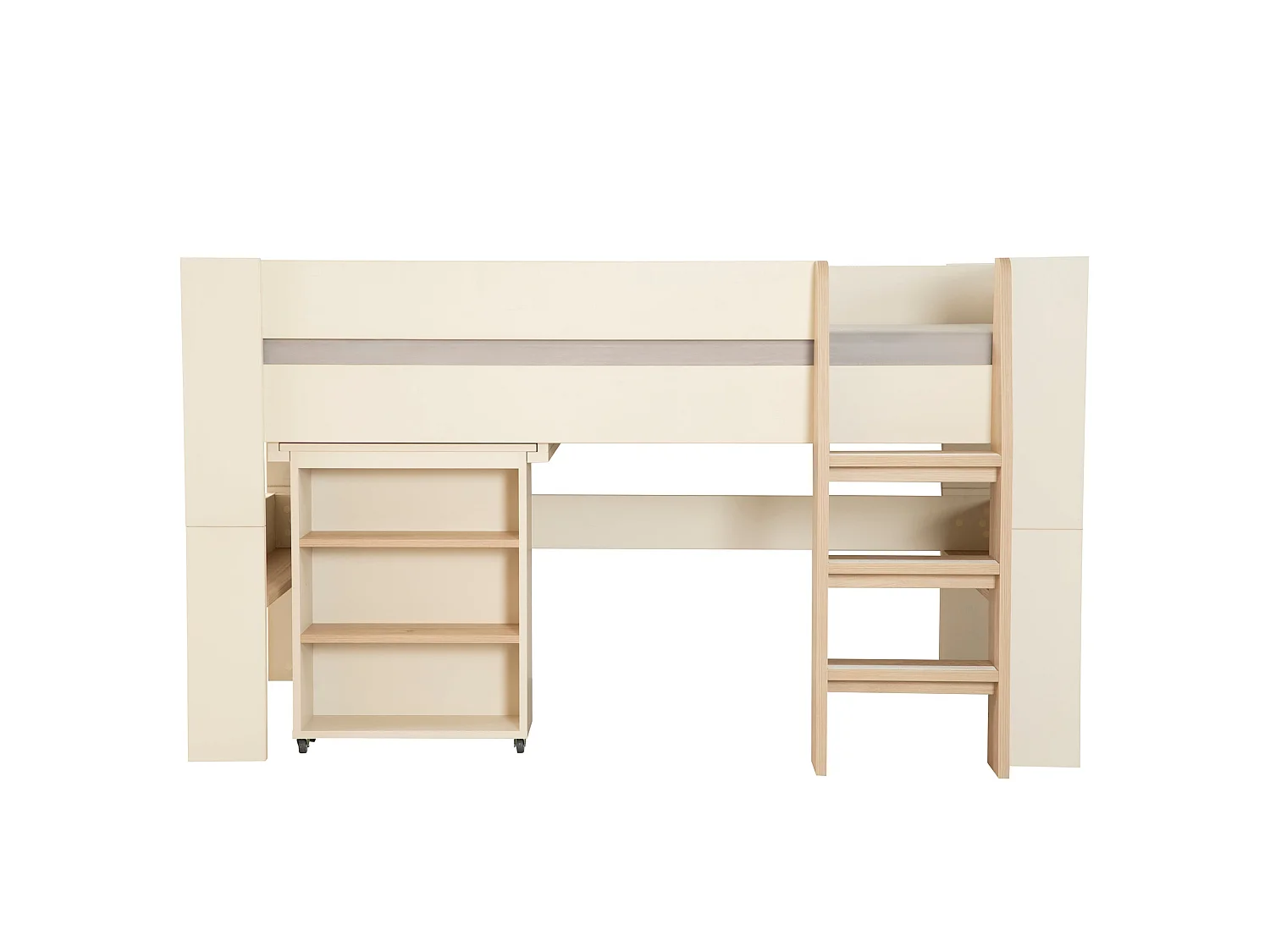 Lit enfant Flexi Grow "Studio" avec bureau intégré et rangement - Couleur Cachemire