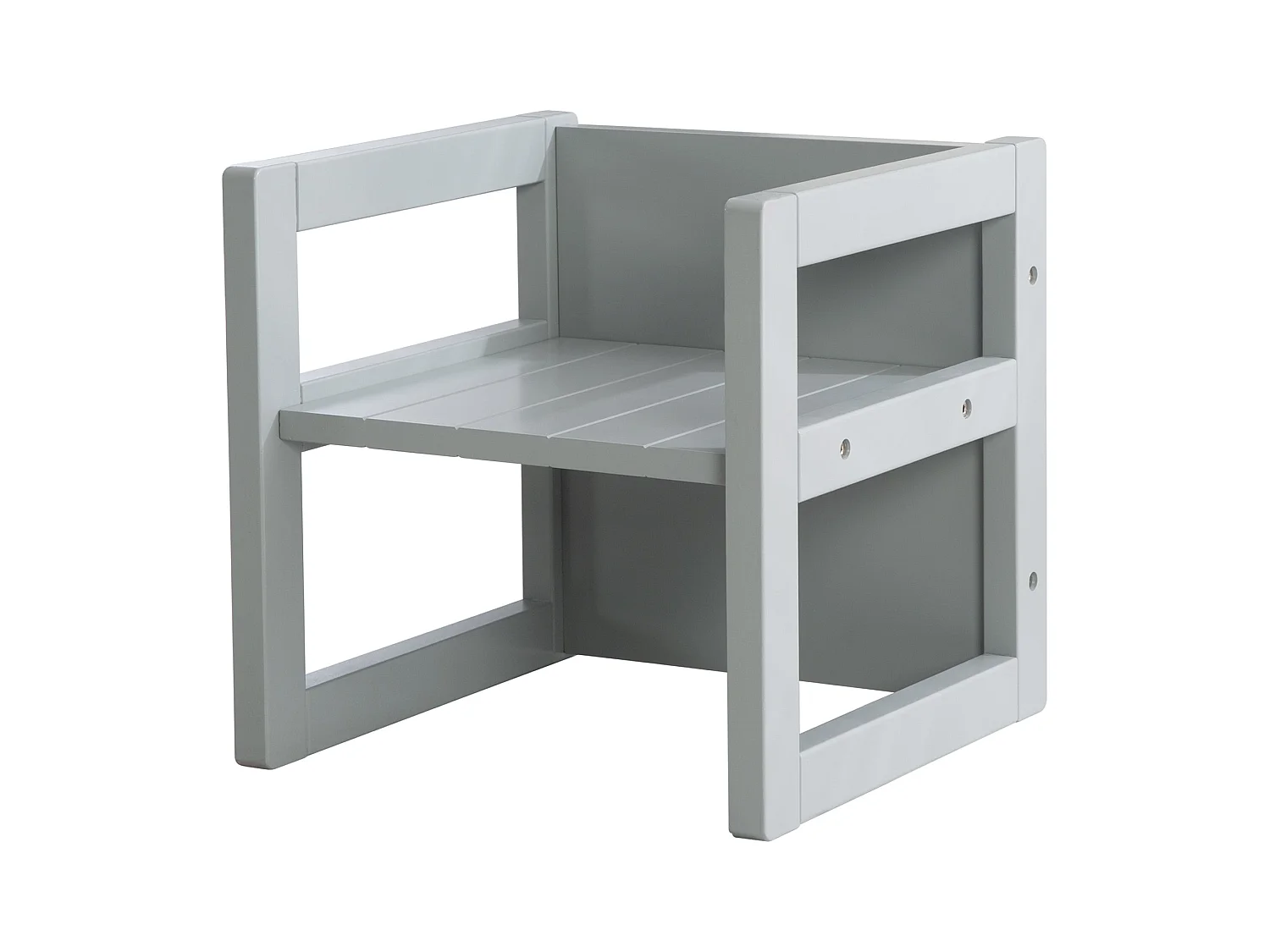 Roba Grey Kinderhocker Sitzhocker avec 3 Hauteurs Réglables - Meuble Enfant Multifonctionnel 3-en-1
