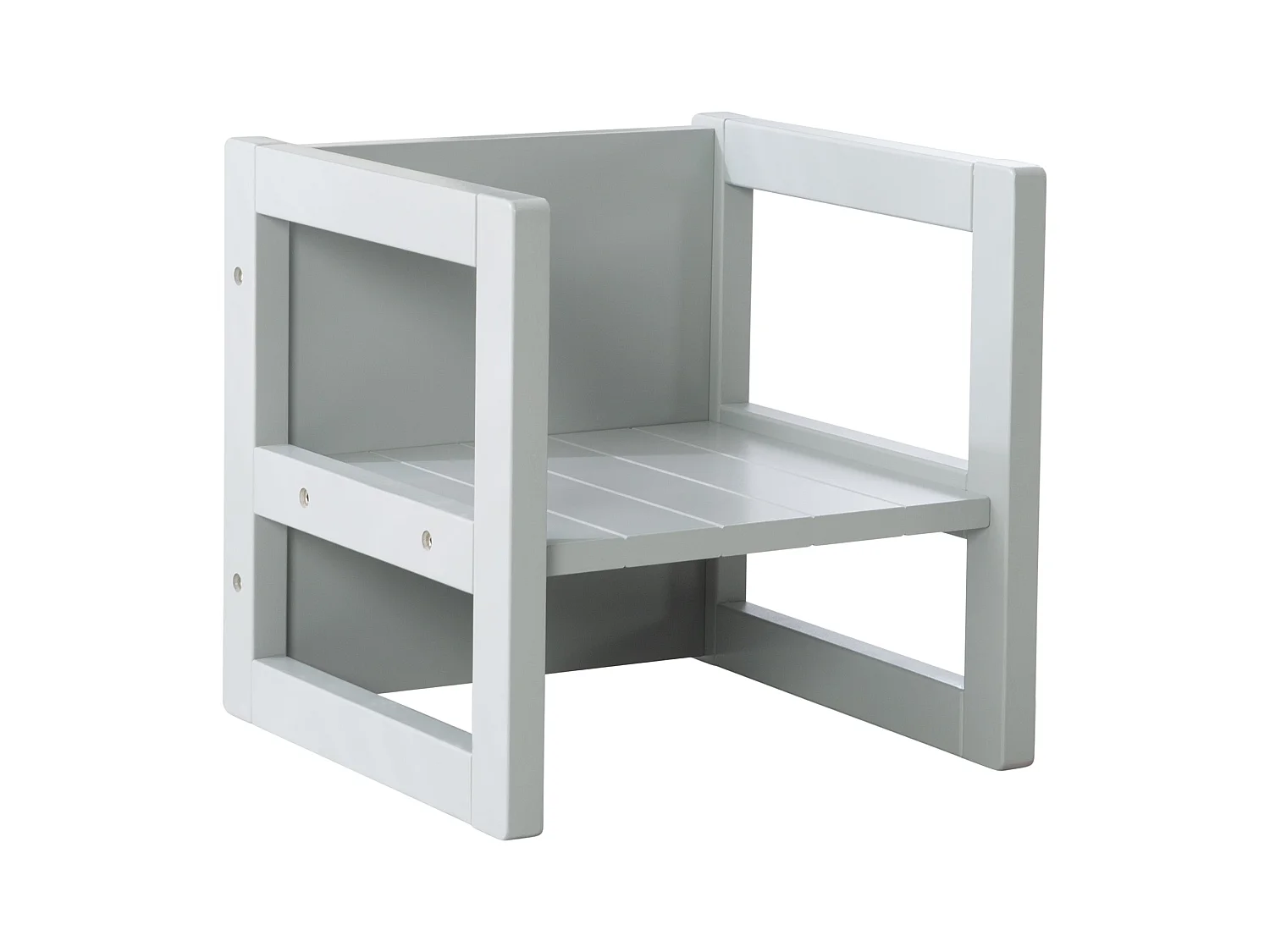 Roba Grey Kinderhocker Sitzhocker avec 3 Hauteurs Réglables - Meuble Enfant Multifonctionnel 3-en-1