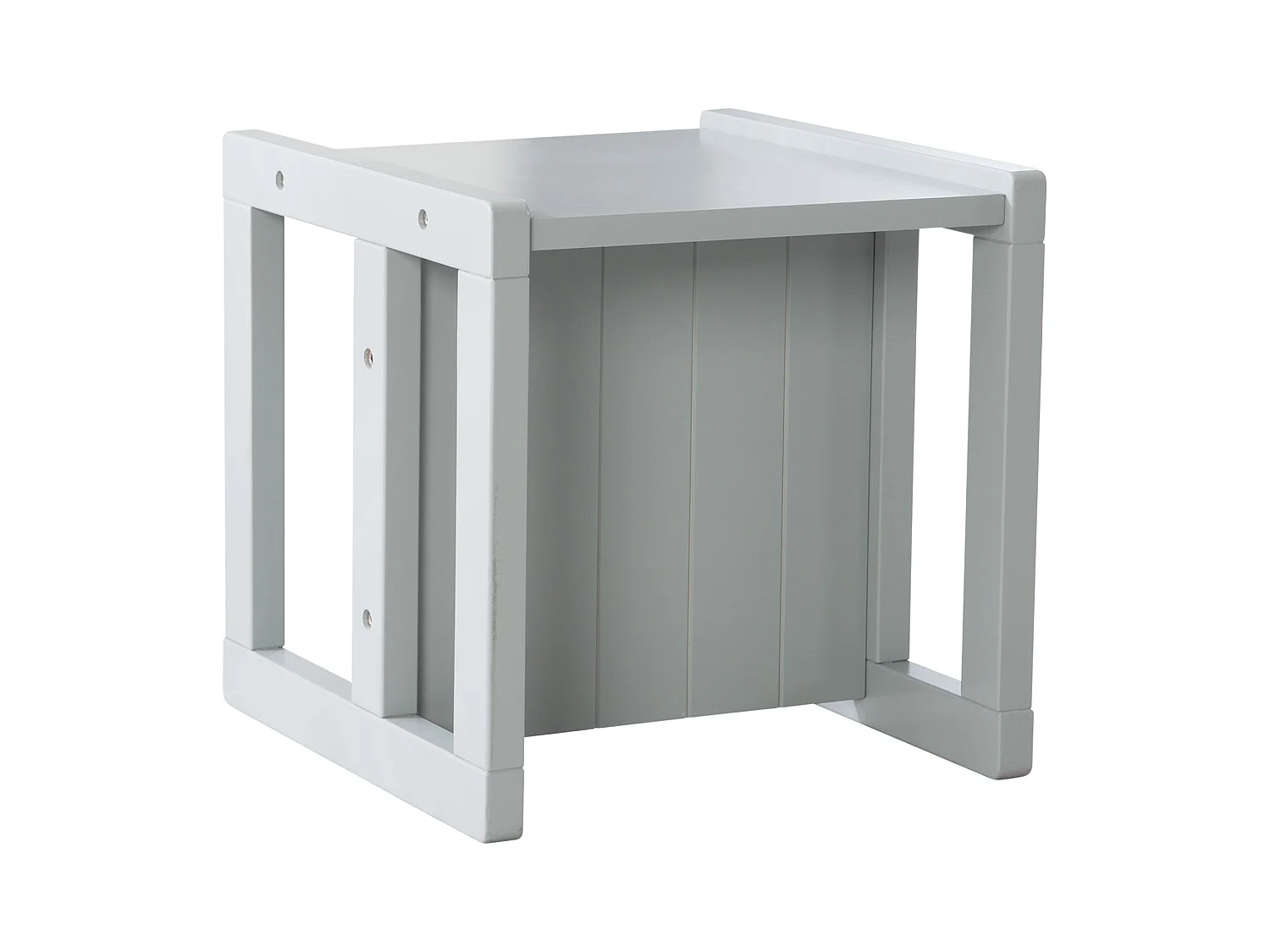 Roba Grey Kinderhocker Sitzhocker avec 3 Hauteurs Réglables - Meuble Enfant Multifonctionnel 3-en-1