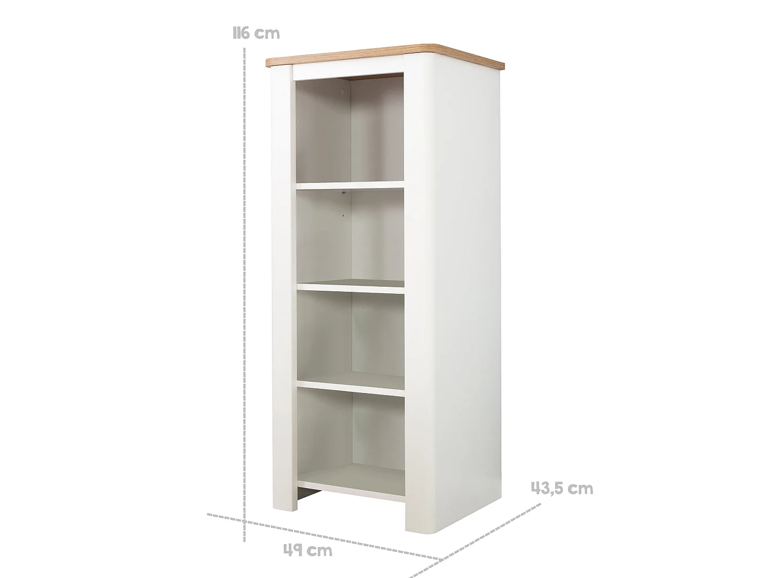 Roba Ava White Standregal con Decoración de Roble Artesanal - Estantería Infantil y Solución de Almacenamiento