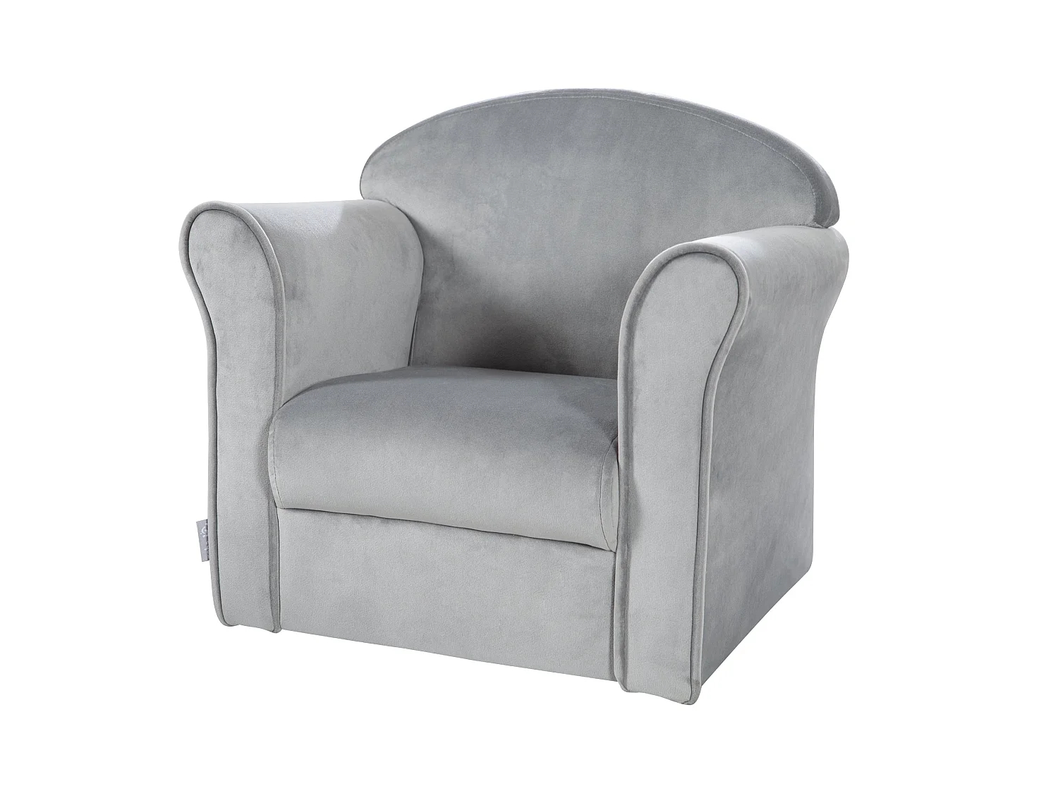 Poltrona per Bambini Roba con Braccioli Grigio Argento - Serie Lil Sofa