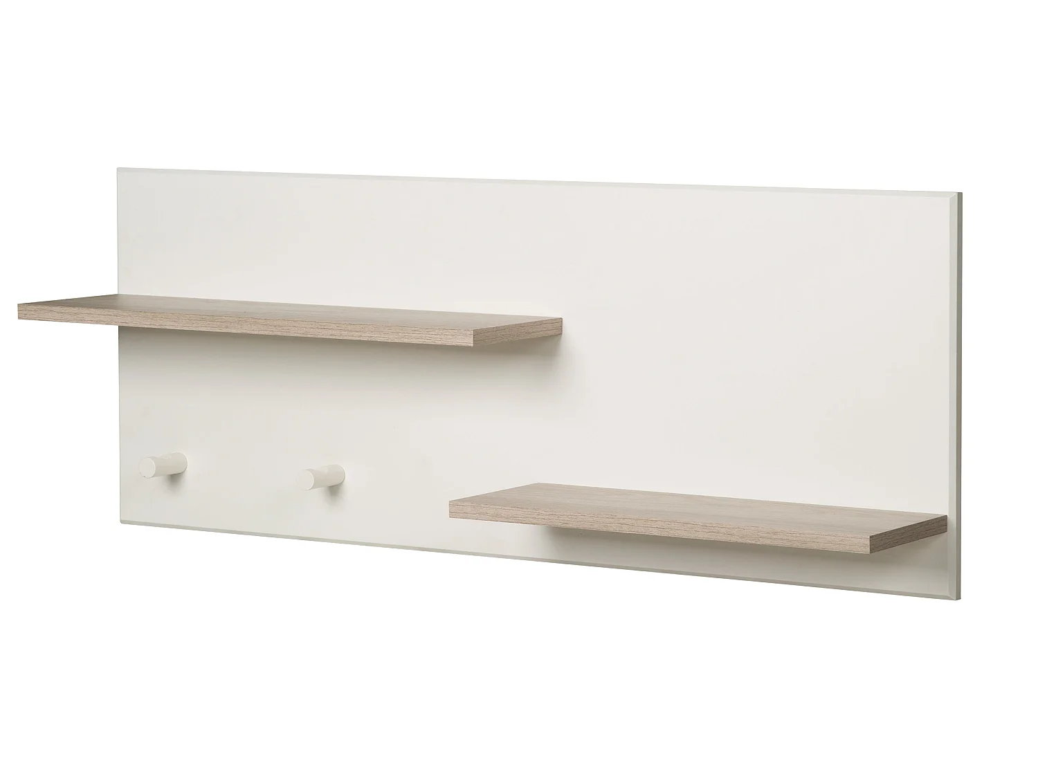 Estantería de Pared Roba Felicia con 2 Estantes y 2 Ganchos Luna Elm Blanco 38x94x16.5 cm