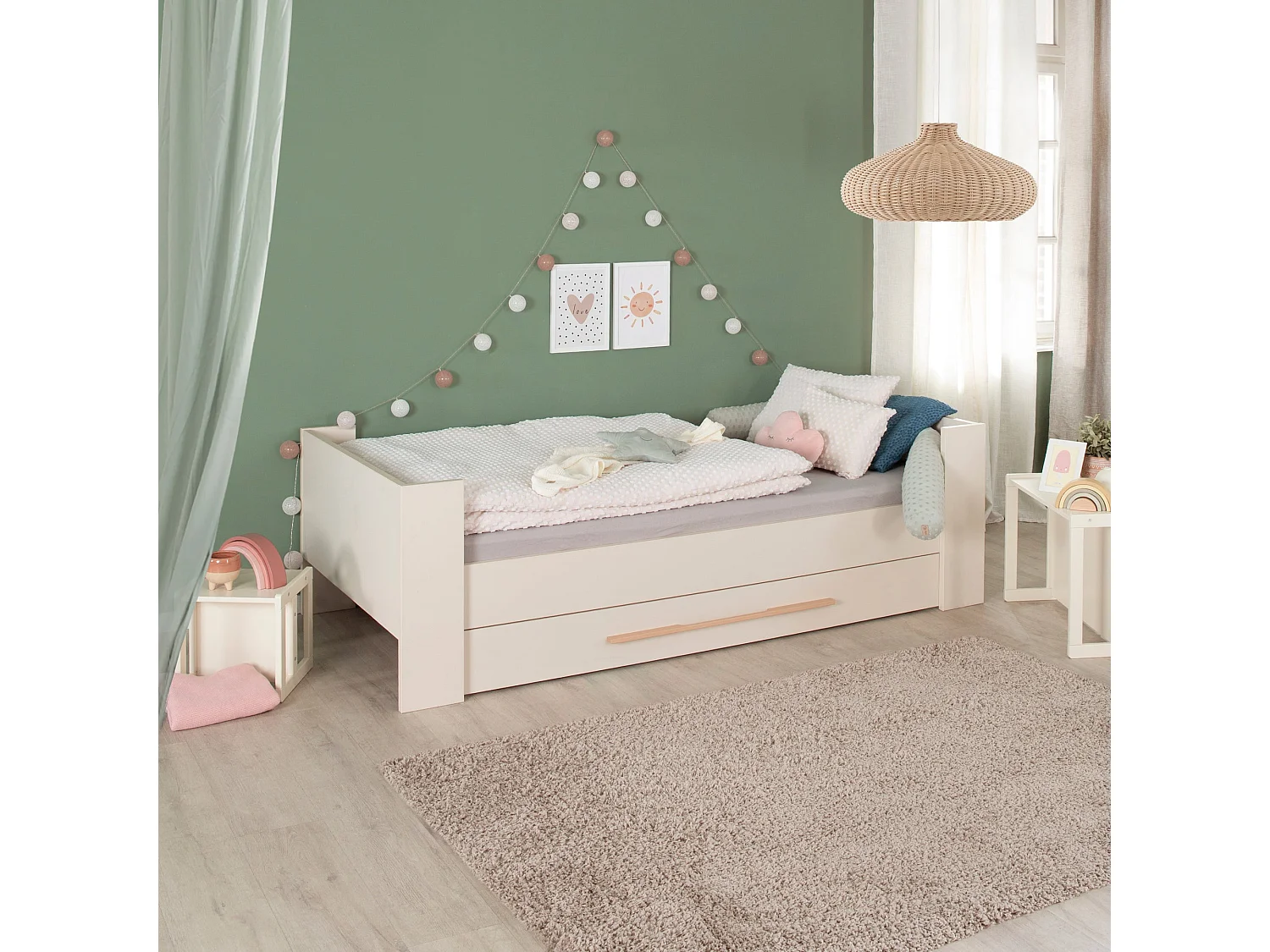 Lit enfant Flexi Grow "Kids" 90x200 cm avec rangement - Cashmere
