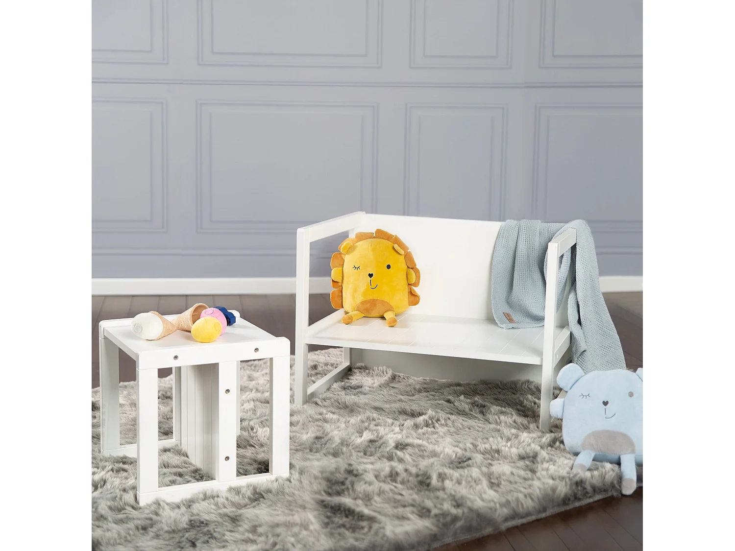 Tabouret Réglable pour Enfants Roba 3-en-1 en Blanc Cassé - 3 Positions de Hauteur