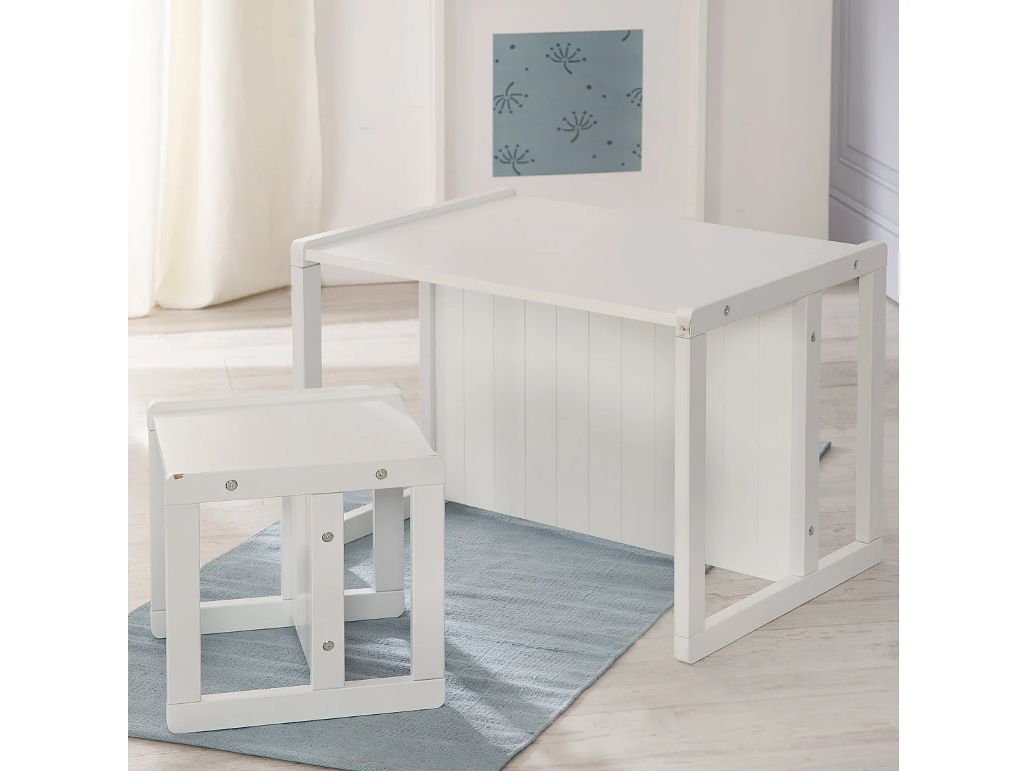 Tabouret Réglable pour Enfants Roba 3-en-1 en Blanc Cassé - 3 Positions de Hauteur