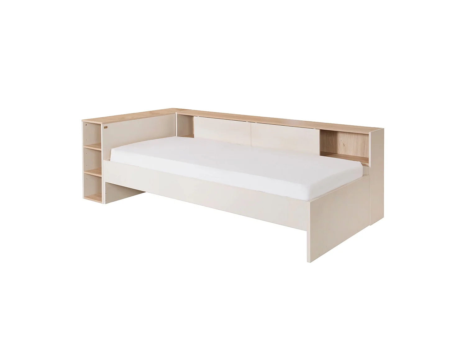 Lit Enfant Moderne Beige avec Rangement 'Elis' par Roba - 90x200 cm