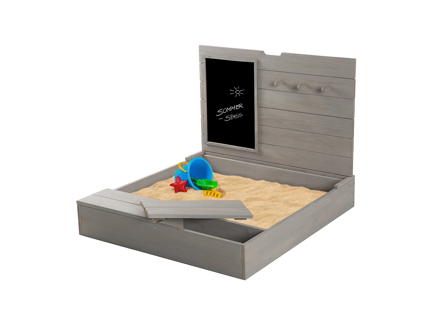 Sandkasten mit klappbarem Deckel