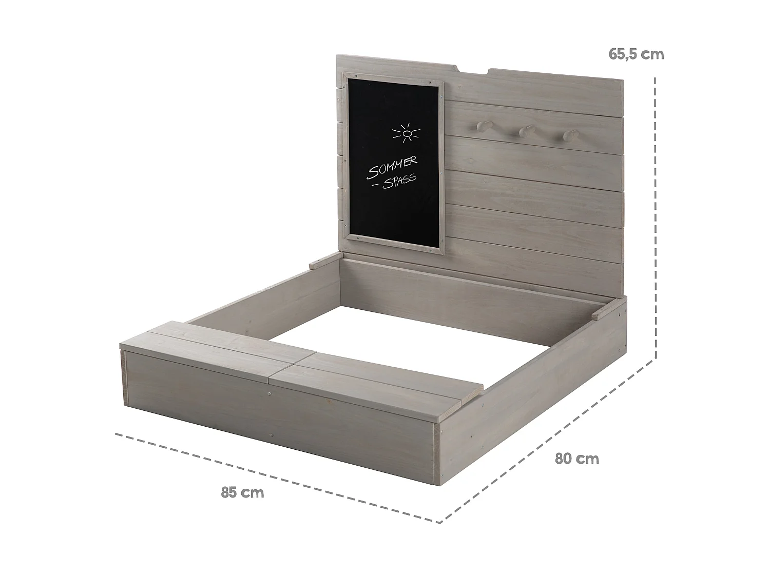Sandkasten mit klappbarem Deckel