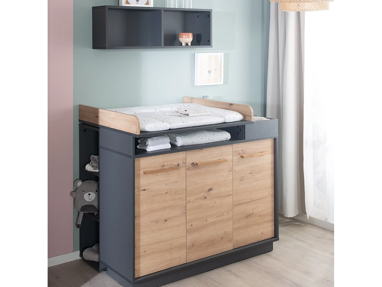 Universele zijplank van Roba voor antraciet commodes