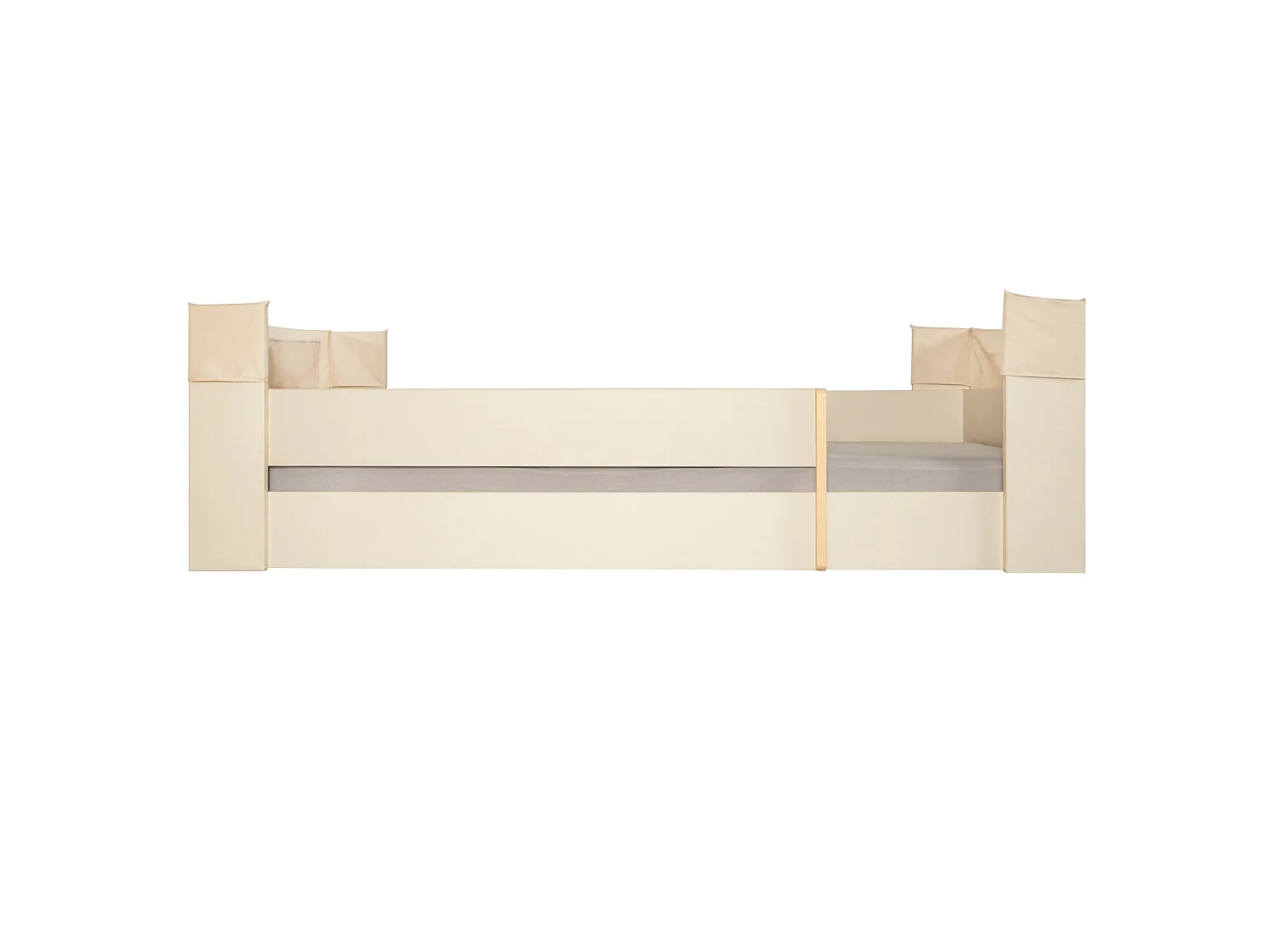 Lit évolutif Flexi Grow avec barrière de protection, couleur Cachemire, 90x200 cm, design Montessori