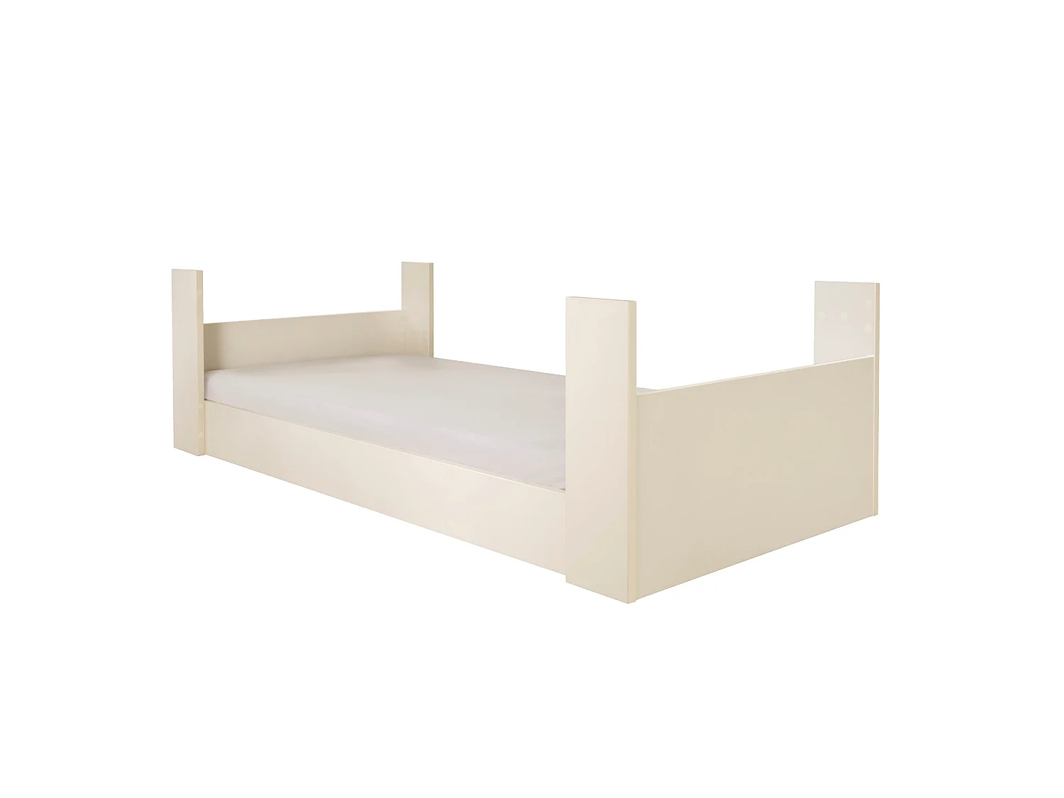 Lit évolutif Flexi Grow avec barrière de protection, couleur Cachemire, 90x200 cm, design Montessori