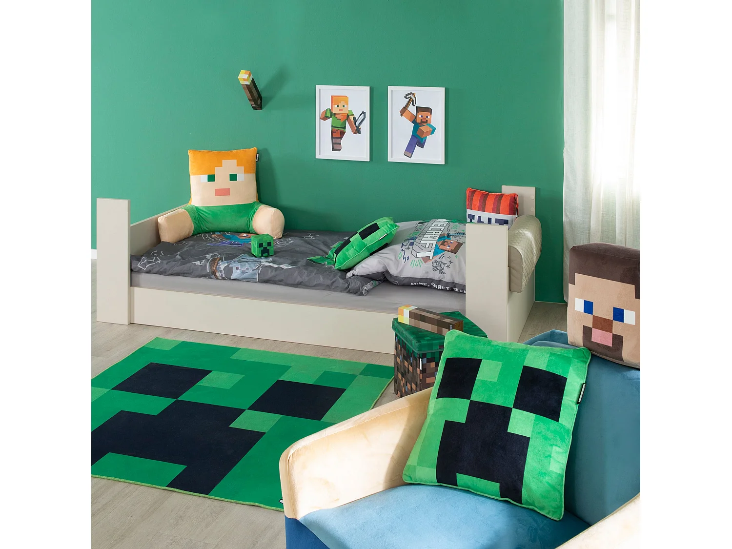 Lit évolutif Flexi Grow avec barrière de protection, couleur Cachemire, 90x200 cm, design Montessori