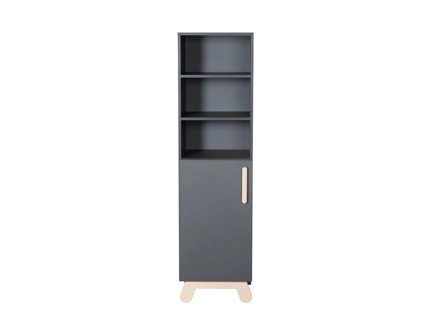 Étagère enfant Jara avec finition gris anthracite et éléments en bois de hêtre