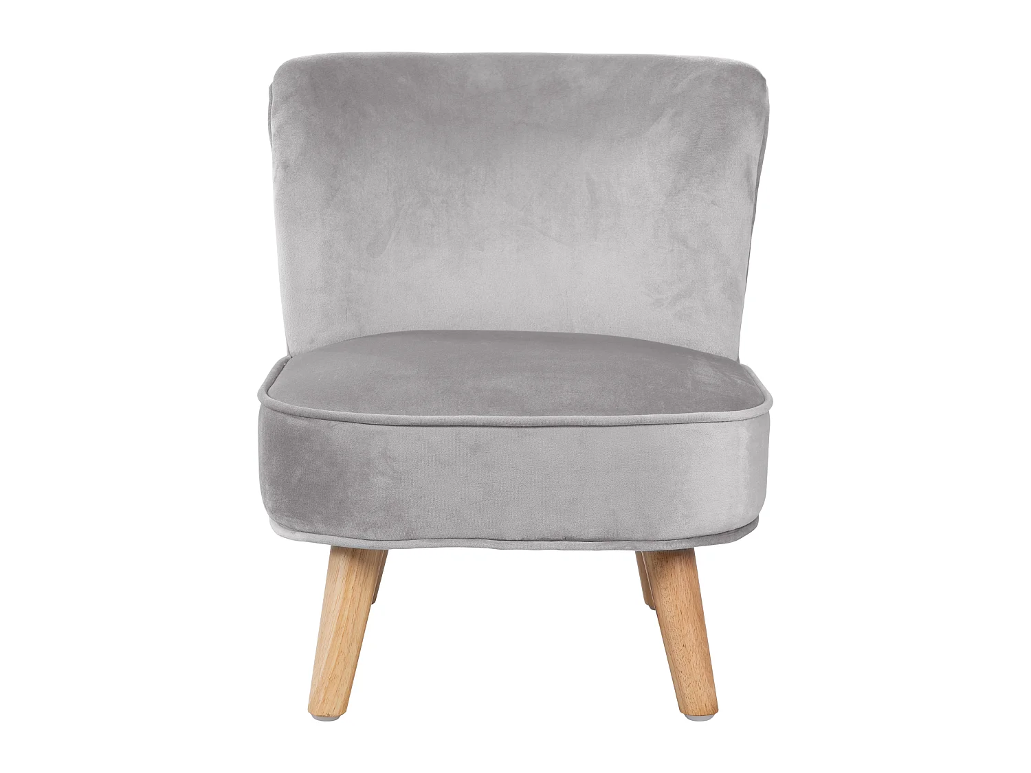 Sillón infantil Roba con patas de madera en terciopelo gris | Colección Lil Sofa