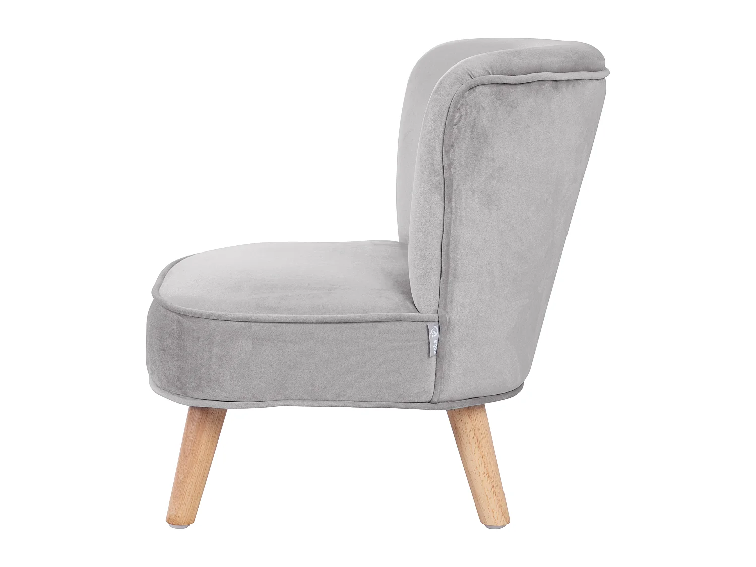 Sillón infantil Roba con patas de madera en terciopelo gris | Colección Lil Sofa