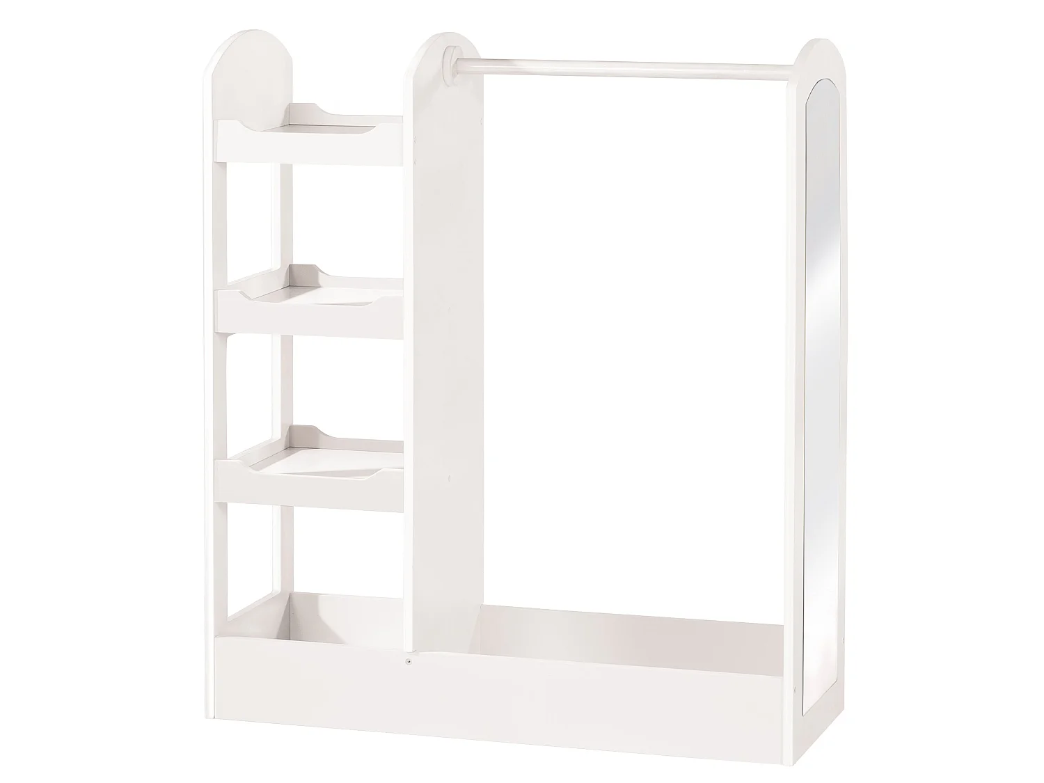 Armadio Bambini Roba Bianco 107x90x34.5cm con Specchio e 4 Ripiani