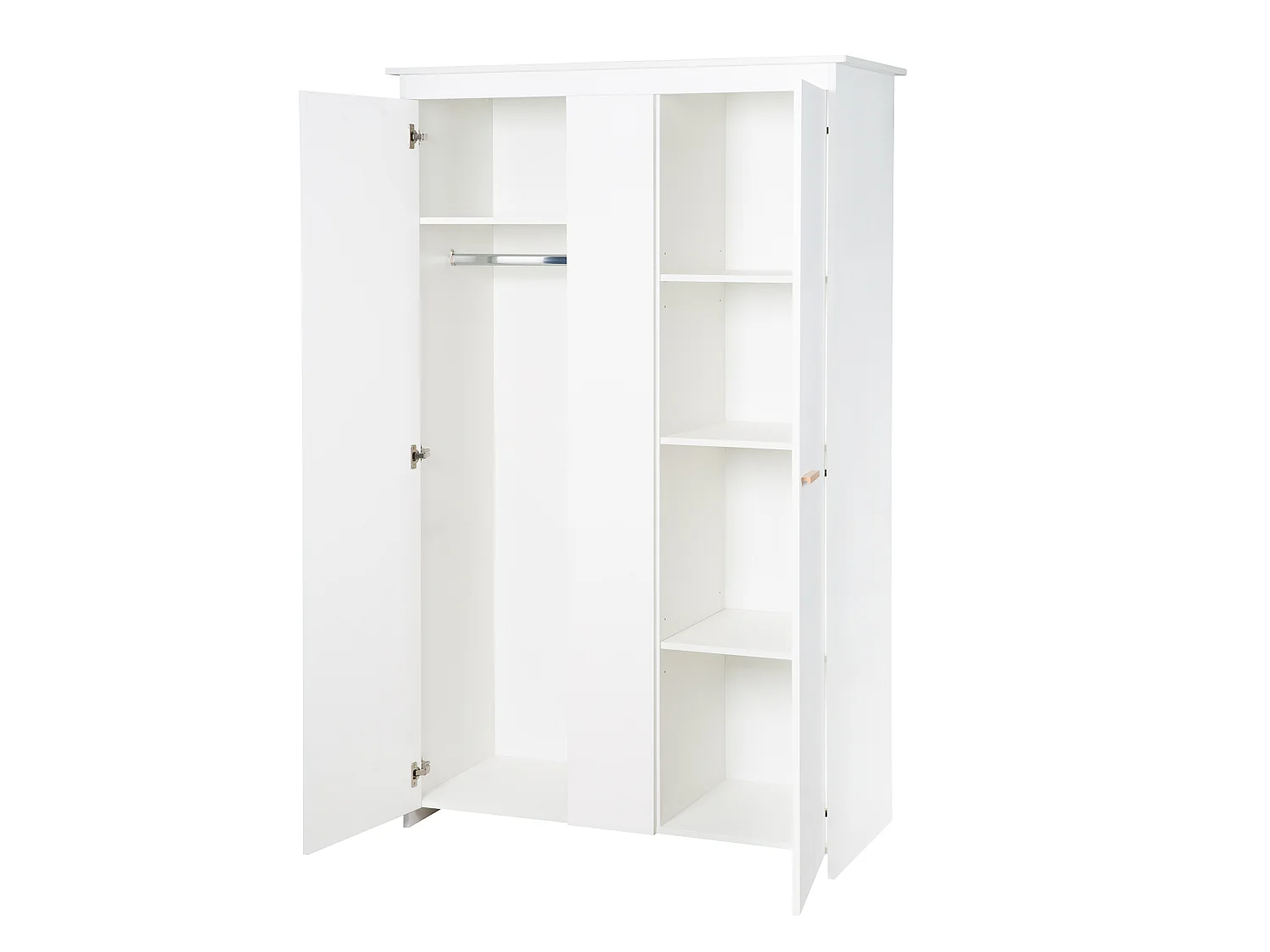 Armario Infantil Blanco Moderno de 2 Puertas Anton con Puertas de Cierre Suave y 5 Estantes